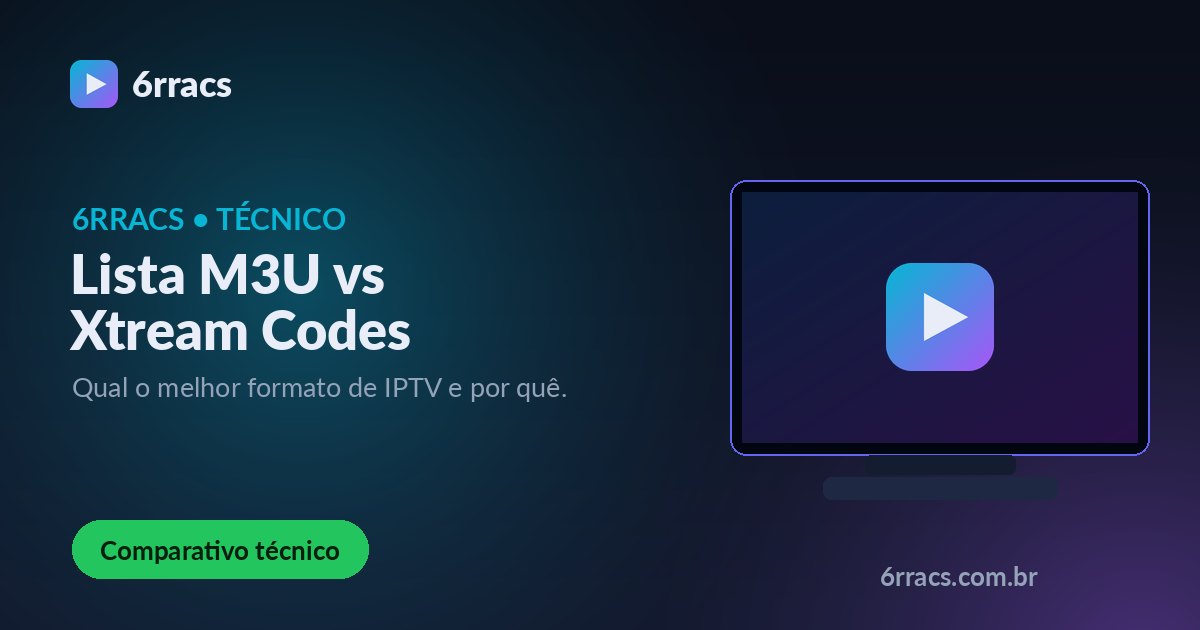 Lista M3U vs Xtream Codes: qual o melhor formato de IPTV?